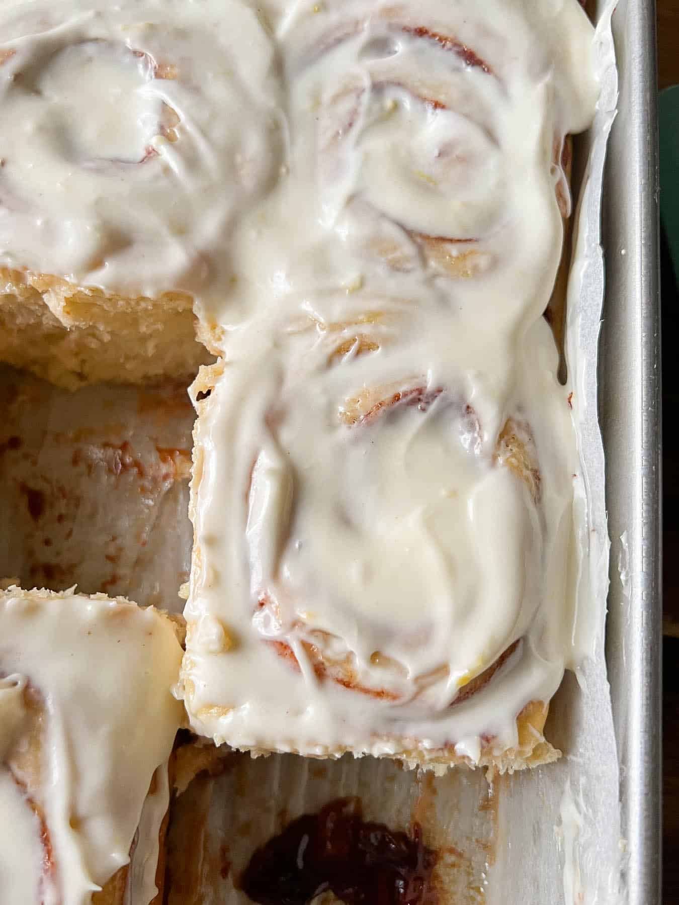 cinnamon rolls in a tray