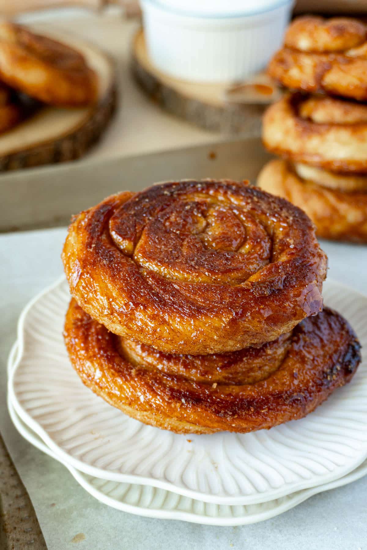 Zeeuwse bolus or dutch cinnamon roll on a plate