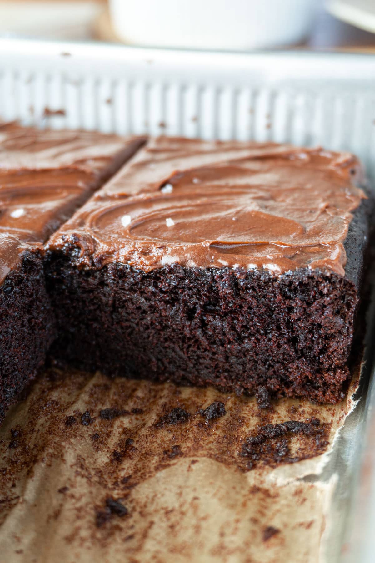 chocolate cake in a pan