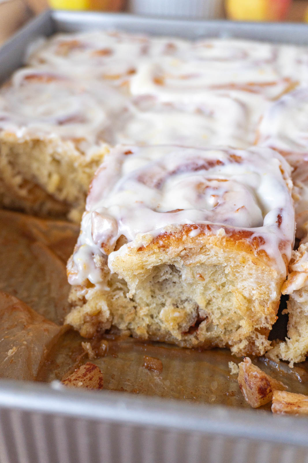 cinnamon rolls in a pan