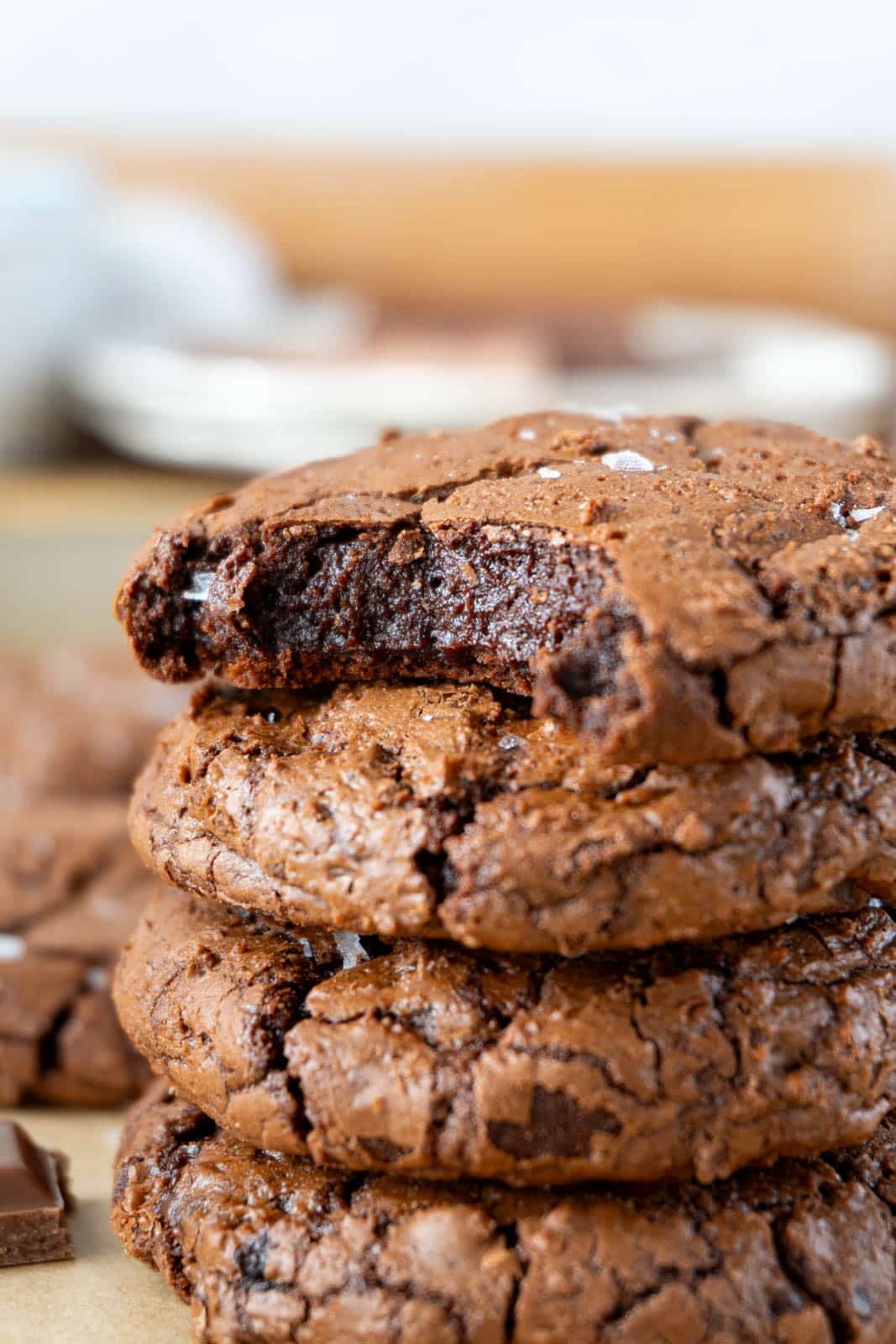 a stack of brownie cookies