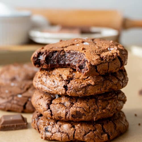 a stack of brownie cookies