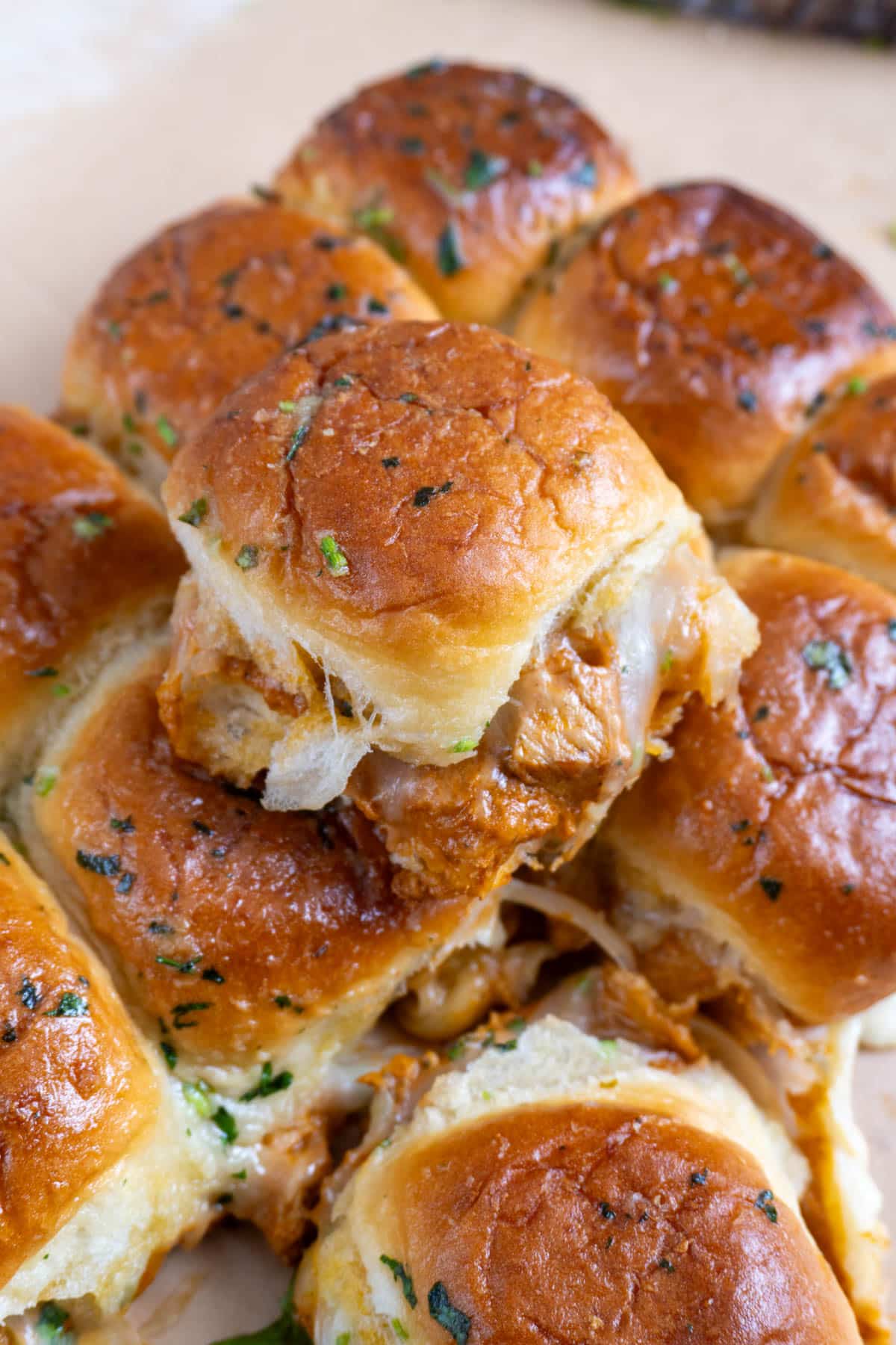 butter chicken rolls stacked on each other